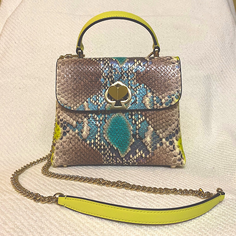 Kate Spade Romy Python Embossed Mini Top Handle Crossbody Bag